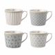 4 tazas Tea Collectables gris