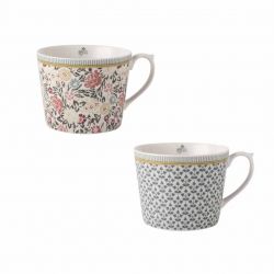 2 tazas Tea Collectables flores