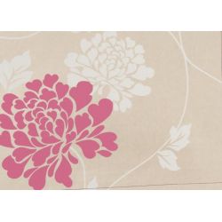 papel pintado natural con flores rosas y blancas de gran tamaño