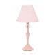 lámpara completa de sobremesa de estilo clásico, acabado rosa maquillaje, con pantalla plisada