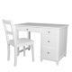 conjunto de silla y escritorio en madera blanca lacada