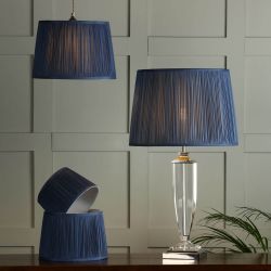 pantalla plisada azul noche para lámparas de diseño