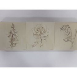 conjunto de 3 lienzos floral
