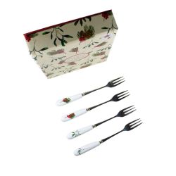 Set de 4 tenedores navideños en caja de regalo