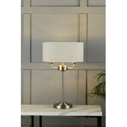 lámpara de mesa Sorrento níquel / natural