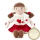 muñeca de peluche con diseño invernal en rojo y blanco