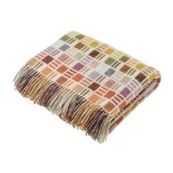 Manta Rainbow Ribbon Beige Multi pura lana