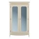 armario doble de madera maciza color marfil con puertas de espejo e