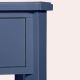 mesilla con cajón en azul oscuro de diseño y madera maciza