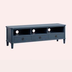 Mueble de TV 3 cajones Henshaw Azul Mar Oscuro