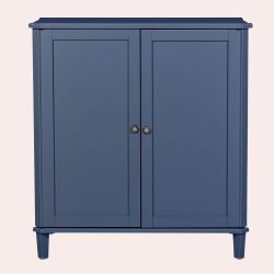 mueble licorero en madera maciza azul oscuro de diseño