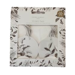 12 etiquetas de regalo Silver Floral