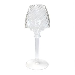 Lámpara de mesa en vidrio acanalado