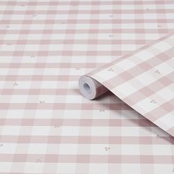 Papel Pintado Gingham Amatista Pálido