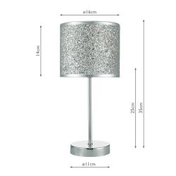 Lámpara de mesa Bistro plata glitter