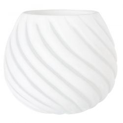 pequeno castiçal de design espiral branco
