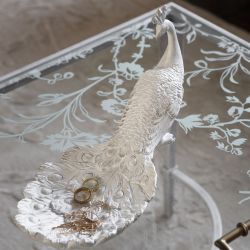 Escultura Peacock con bandeja