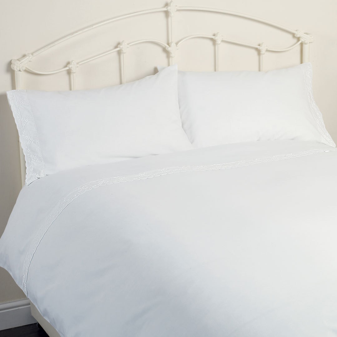 aluminio el centro comercial Legítimo set de cama Gracie blanco bordado cama 150 cm