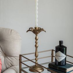 Candelabro Palm Tree dorado viejo grande