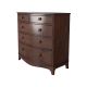 cómoda de 5 cajones en madera maciza oscura