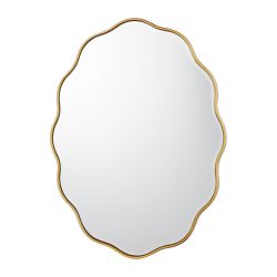 Espejo Oval Medora Dorado Borde Ondulado