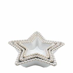 3 Cuencos Estrella Blancos para Navidad