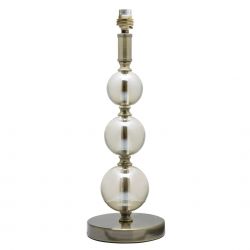 base de lámpara bronce con bolas de cristal decorativas