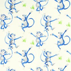 papel pintado cheeky monkey azul