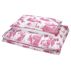 Funda de almohada toile rosa cereza